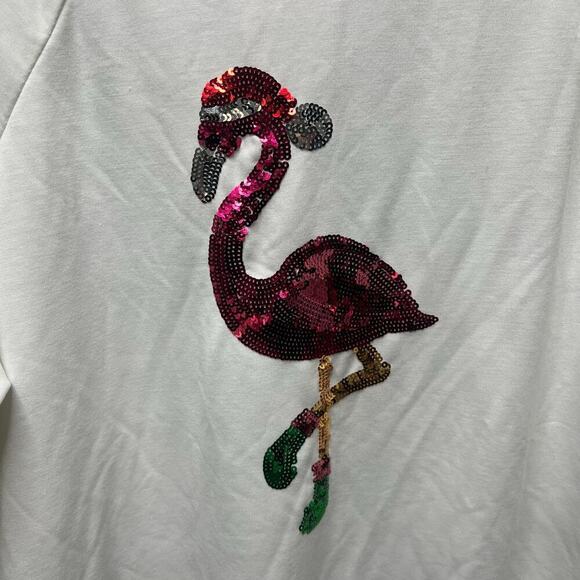 Workshop Republic Clothing Woman’s XL Sequin Flamingo Holiday Long Sleeve Top - Picture 8 of 10
